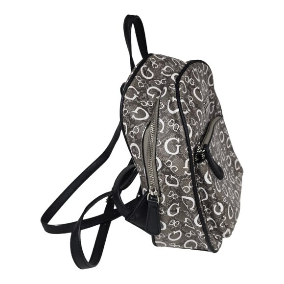 Guess Elkton Signature Logo Mini Purse Backpack Compact Designer Diaper Bag Gray - Picture 3 of 13